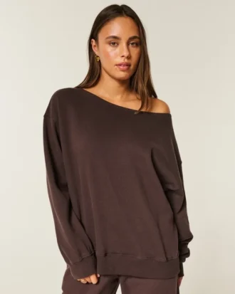 Sweat-shirt oversize à épaules dénudées