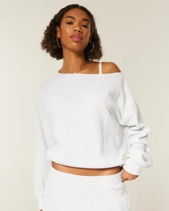 Sweat-shirt oversize à épaules dénudées