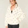Sweat-shirt zippé Sherpa brodé Gilly Hicks