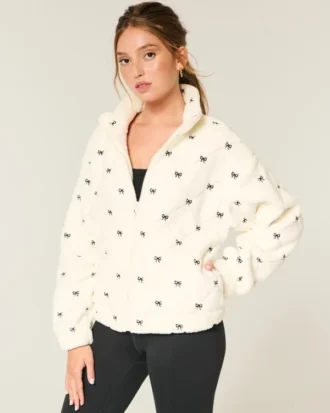 Sweat-shirt zippé Sherpa brodé Gilly Hicks