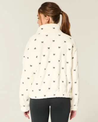 Sweat-shirt zippé Sherpa brodé Gilly Hicks