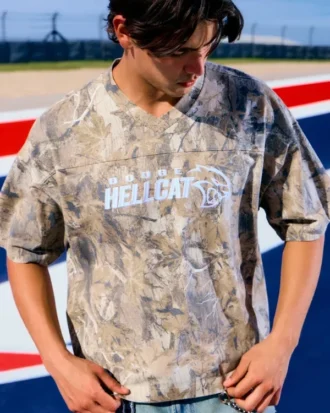 T-shirt ample court épais à motif camouflage Dodge