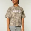 T-shirt ample court épais à motif camouflage Dodge