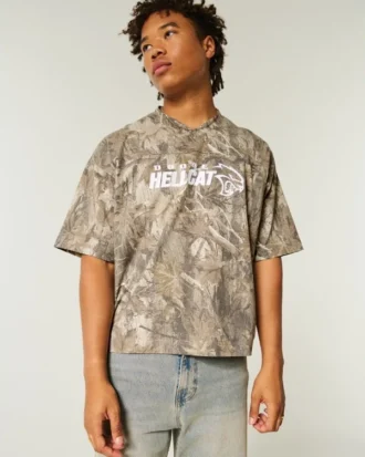 T-shirt ample court épais à motif camouflage Dodge