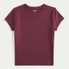 T-shirt bébé à col rond en tissu extensible et sans coutures T-shirt bébé à col rond en tissu extensible et sans coutures