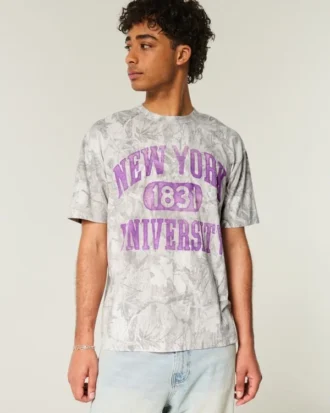 T-shirt camouflage graphique Boxy New York University