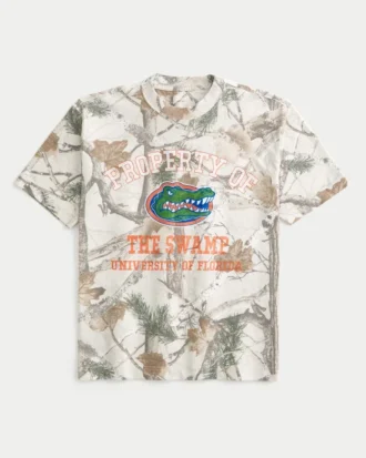 T-shirt camouflage épais et ample avec imprimé graphique des Gators de l&rsquo;université de Floride
