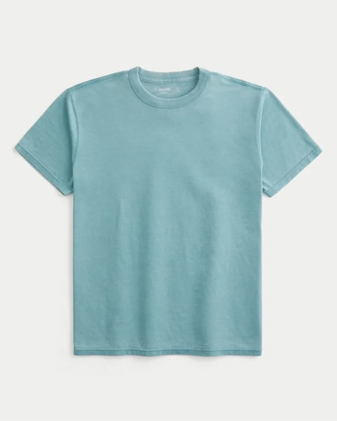 T-shirt à col rond délavé décontracté T-shirt à col rond délavé décontracté