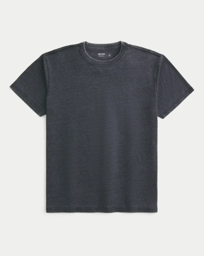 T-shirt à col rond délavé décontracté T-shirt à col rond délavé décontracté