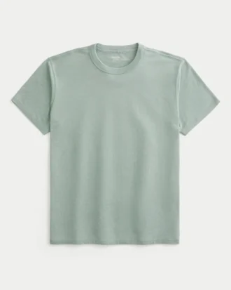 T-shirt à col rond délavé décontracté