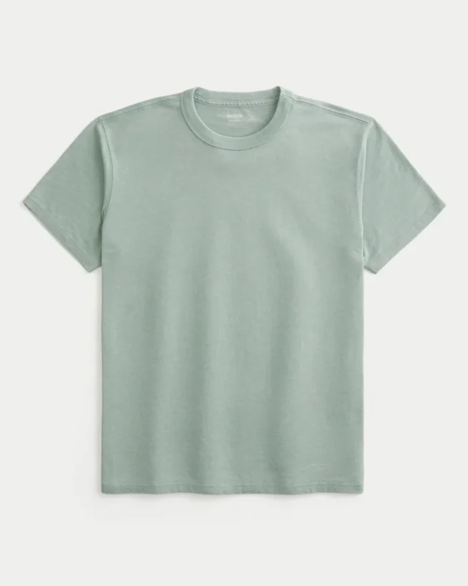 T-shirt à col rond délavé décontracté T-shirt à col rond délavé décontracté