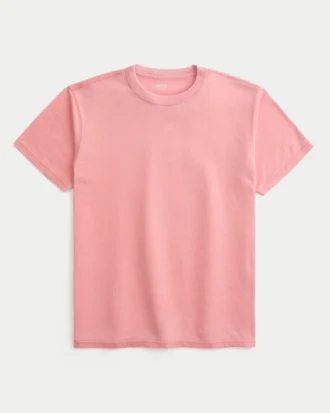 T-shirt à col rond délavé décontracté