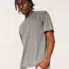 T-shirt à col rond délavé décontracté T-shirt à col rond délavé décontracté