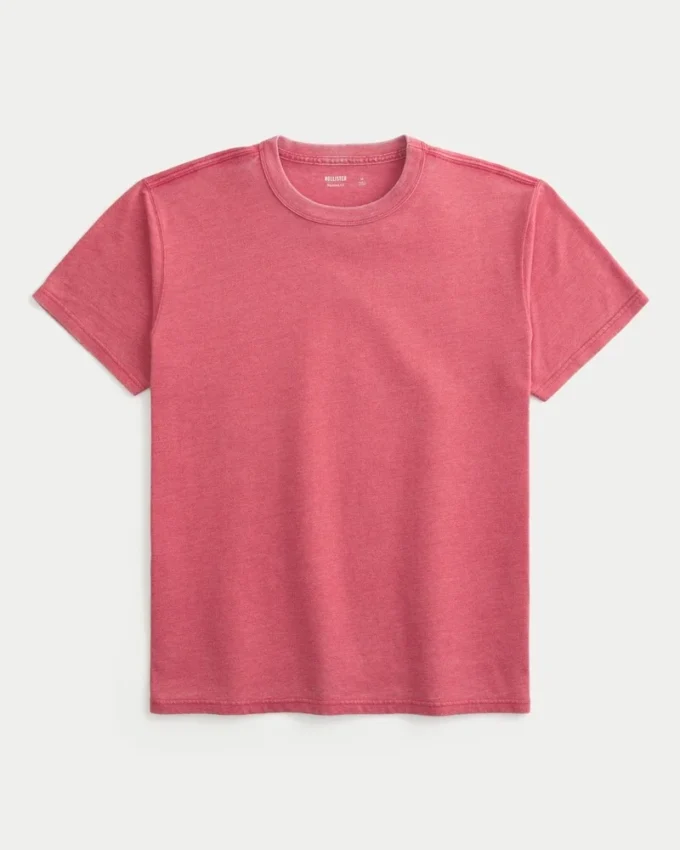 T-shirt à col rond délavé décontracté T-shirt à col rond délavé décontracté