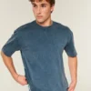 T-shirt à col rond en coton épais délavé T-shirt à col rond en coton épais délavé