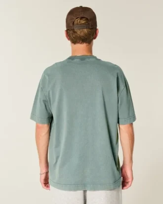 T-shirt à col rond en coton épais délavé