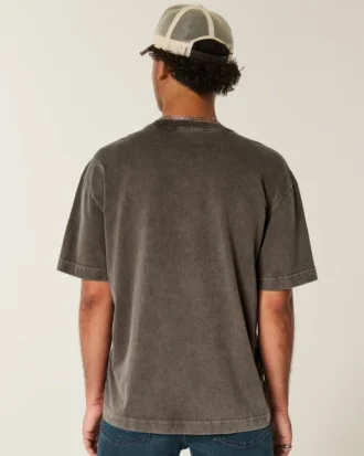 T-shirt à col rond en coton épais délavé