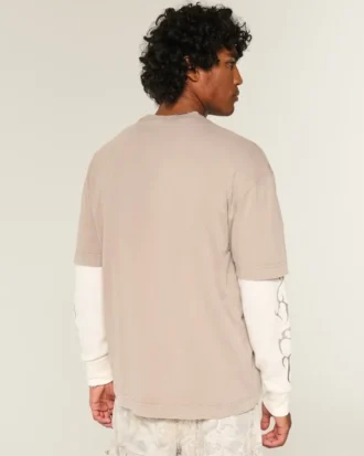 T-shirt à col rond en coton épais délavé