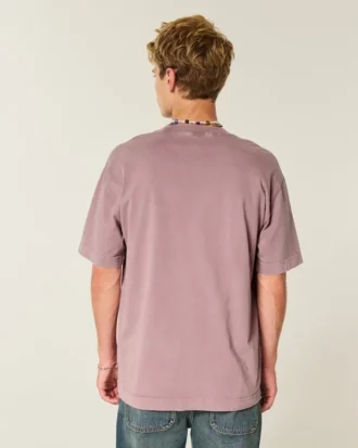 T-shirt à col rond en coton épais délavé