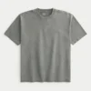 T-shirt à col rond en coton épais délavé T-shirt à col rond en coton épais délavé