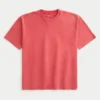T-shirt à col rond en coton épais délavé T-shirt à col rond en coton épais délavé