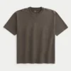 T-shirt à col rond en coton épais délavé T-shirt à col rond en coton épais délavé