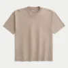 T-shirt à col rond en coton épais délavé T-shirt à col rond en coton épais délavé