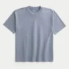 T-shirt à col rond en coton épais délavé T-shirt à col rond en coton épais délavé