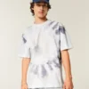 T-shirt à col rond en coton épais tie-dye T-shirt à col rond en coton épais tie-dye