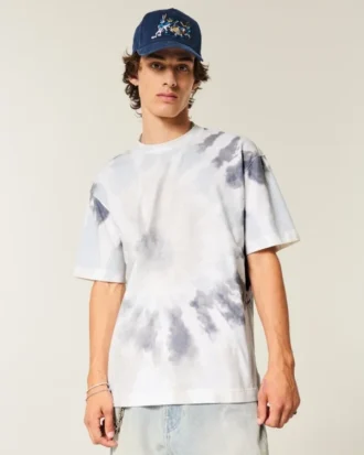 T-shirt à col rond en coton épais tie-dye