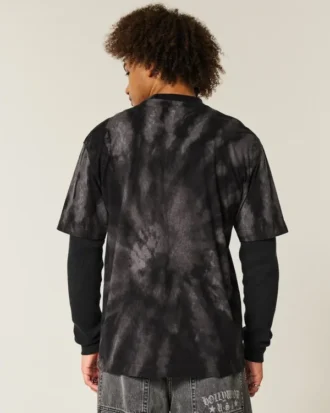 T-shirt à col rond en coton épais tie-dye