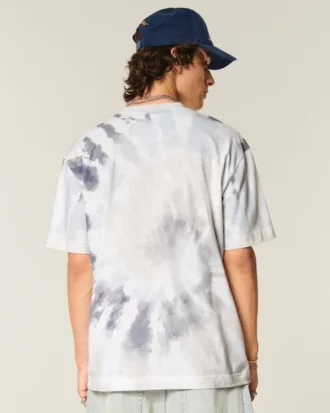 T-shirt à col rond en coton épais tie-dye