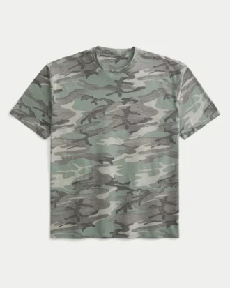 T-shirt à col rond et effet flammé