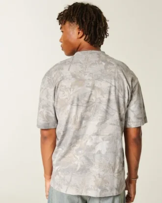 T-shirt à col rond épais et carré avec micro-logo
