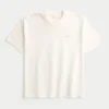 T-shirt à col rond épais et carré avec micro-logo T-shirt à col rond épais et carré avec micro-logo