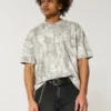 T-shirt court camouflage épais à col rond