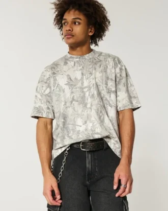 T-shirt court camouflage épais à col rond