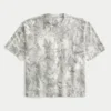 T-shirt court camouflage épais à col rond