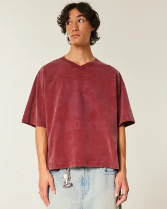 T-shirt de football graphique baggy court épais