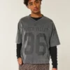 T-shirt de football graphique baggy court épais T-shirt de football graphique baggy court épais