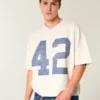 T-shirt de football graphique baggy court épais T-shirt de football graphique baggy court épais