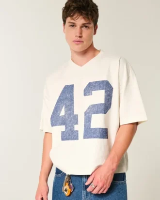 T-shirt de football graphique baggy court épais