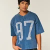 T-shirt de football graphique baggy court épais T-shirt de football graphique baggy court épais