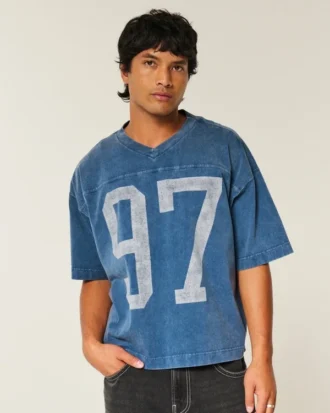 T-shirt de football graphique baggy court épais