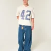 T-shirt de football graphique baggy court épais T-shirt de football graphique baggy court épais