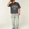 T-shirt de football graphique Detroit baggy épais T-shirt de football graphique Detroit baggy épais