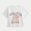 T-shirt à encolure en V et imprimé Easy Wisconsin Badgers