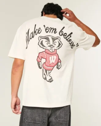 T-shirt graphique Boxy University of Wisconsin Badgers