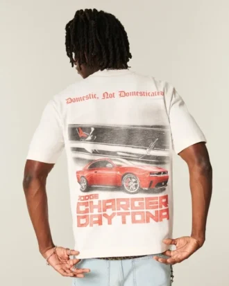 T-shirt graphique Dodge Charger Daytona épais et carré