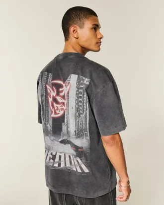 T-shirt graphique Dodge Demon épais et carré